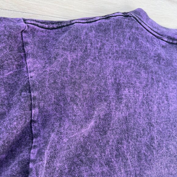 Vintage 90s Nevada City California Purple Acid Wash Gold Embroidered T-Shirt XL - Picture 6 of 15